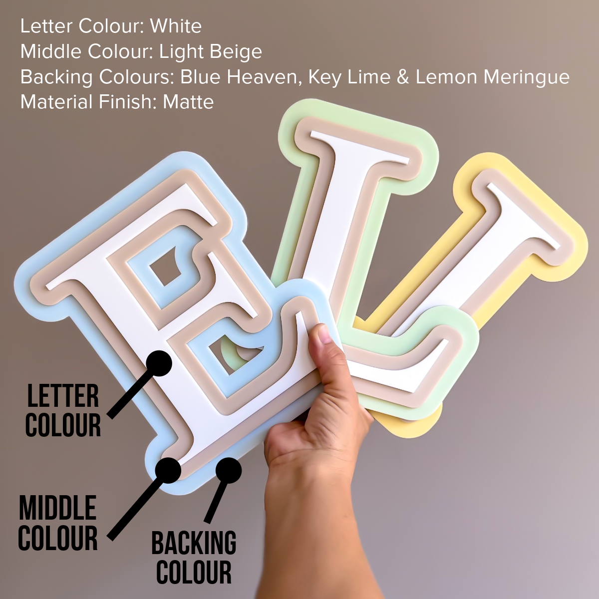Triple Layer 3D Wall Letters