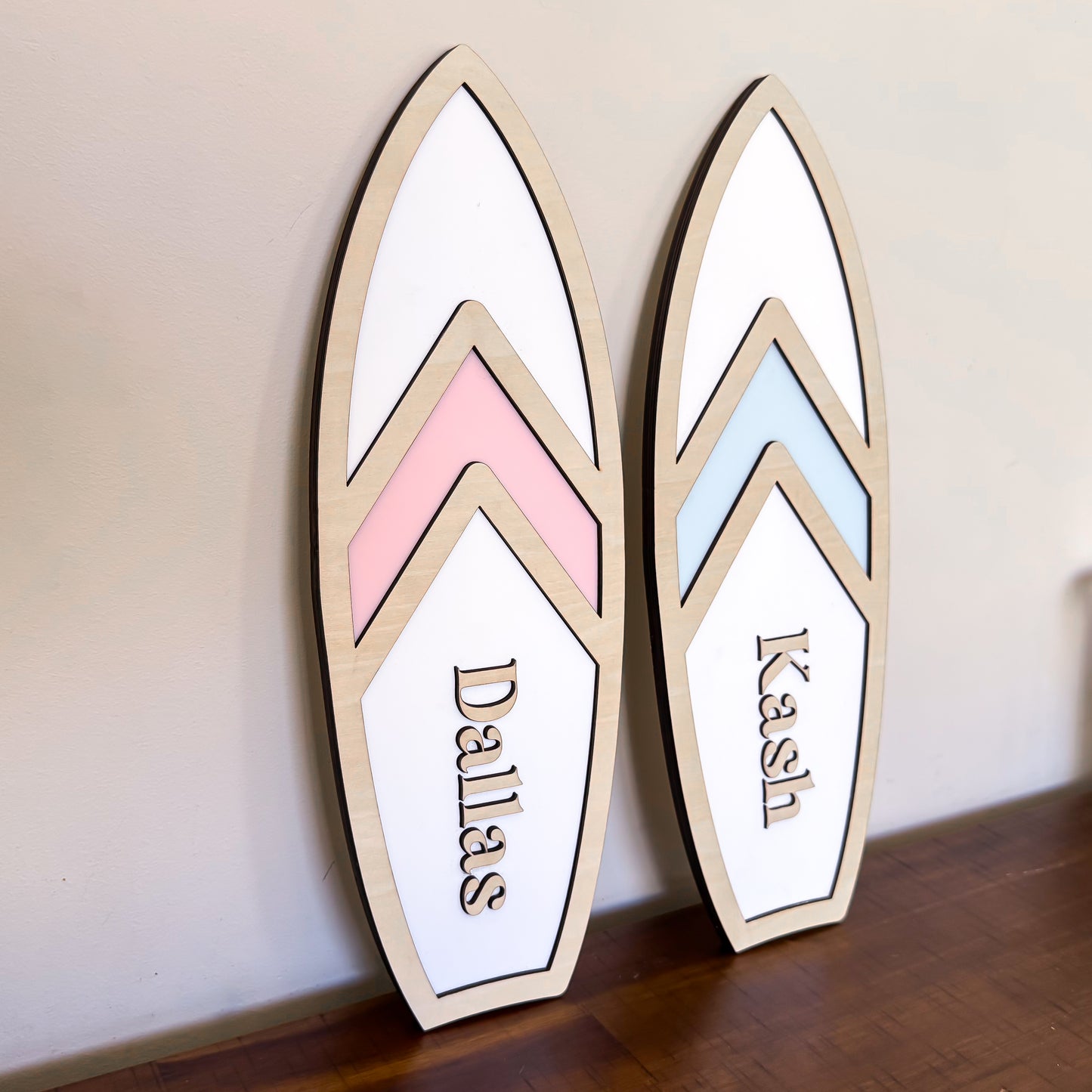 Wood Pop Surf Board Name Plaque