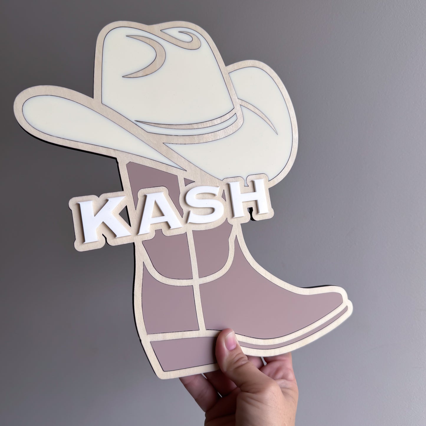 Cowboy Wooden Name Plaque