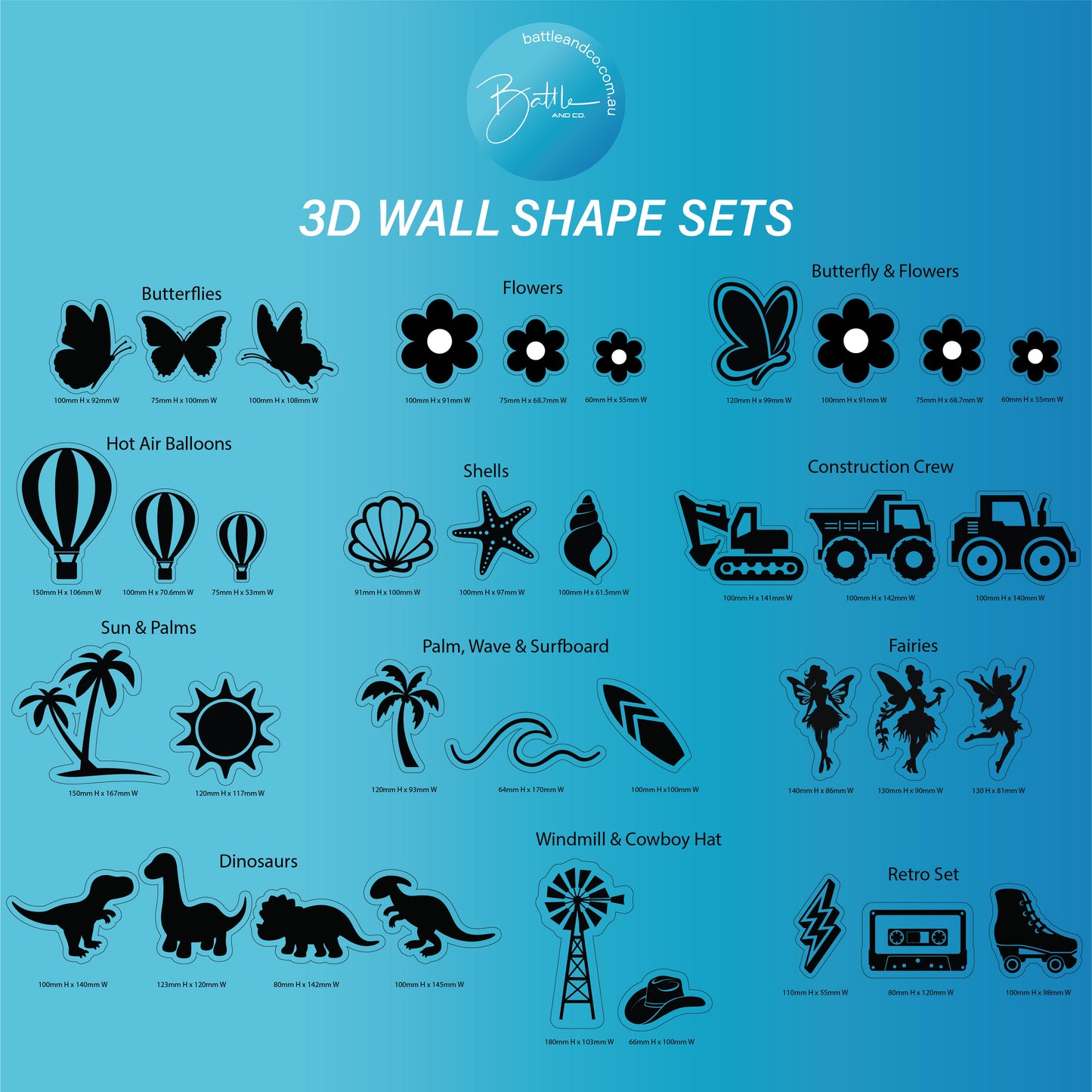 3D Wall Shape Sets | Name Plaque Shapes