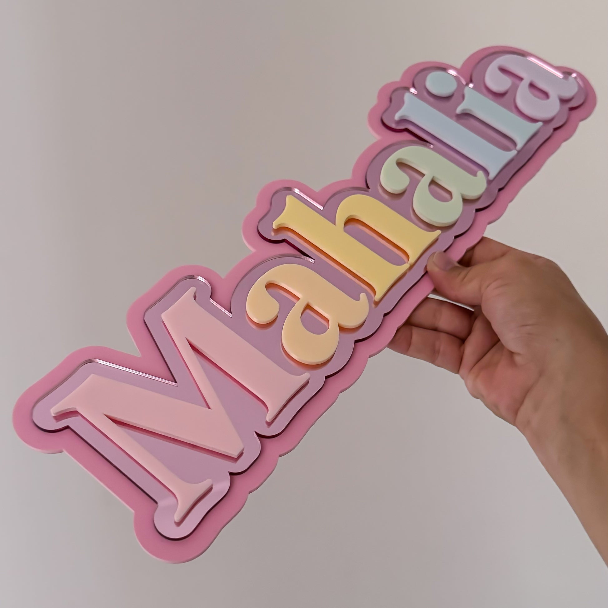 Pastel Rainbow 3D Name Plaque