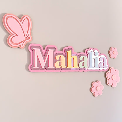 Pastel Rainbow 3D Name Plaque