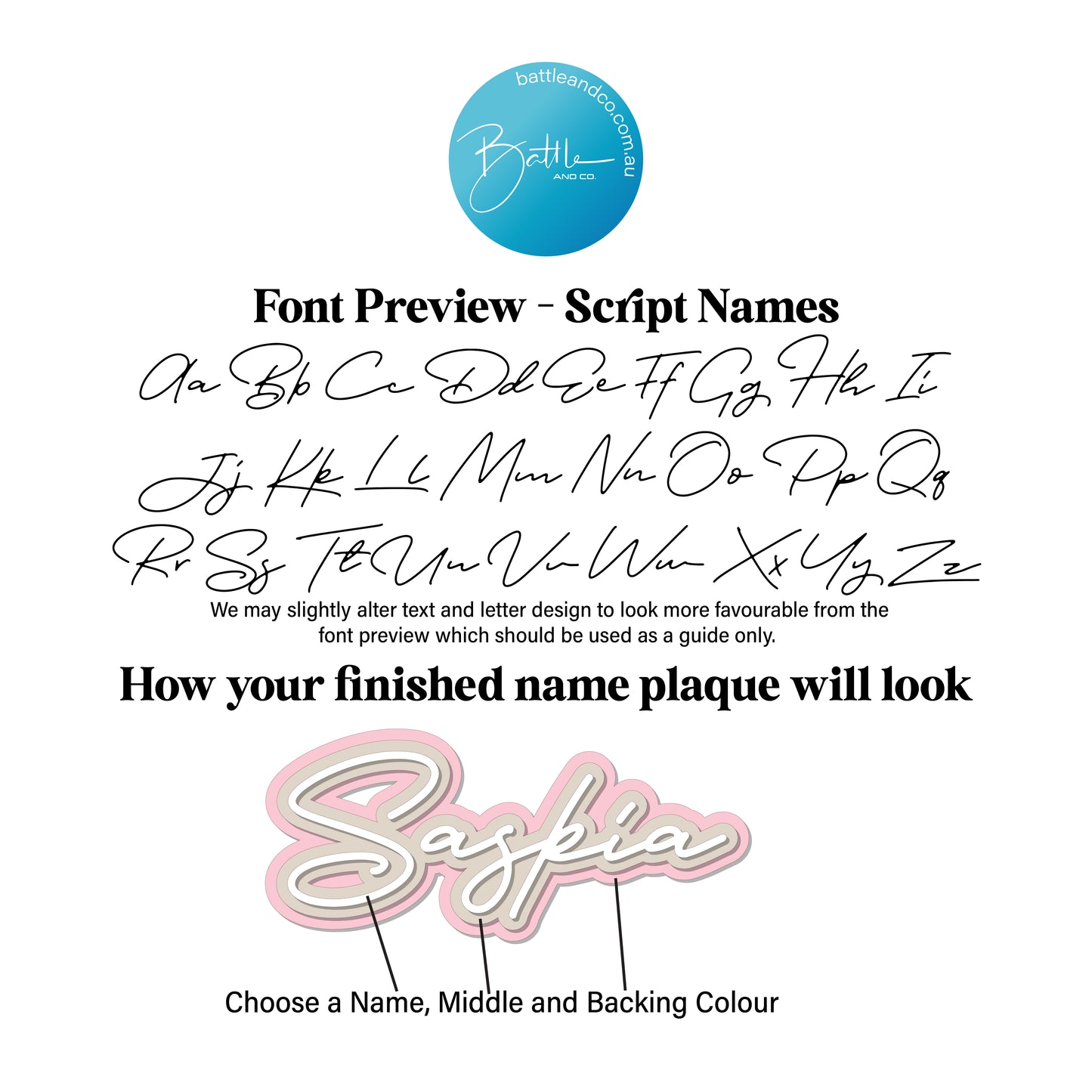 Script 3D Name Plaque