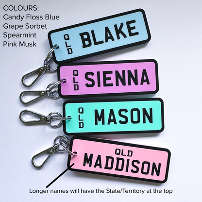 Personalised Plate Bag Tags