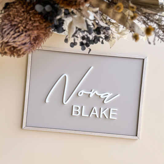3D Framed Name Plaque - Dual Name