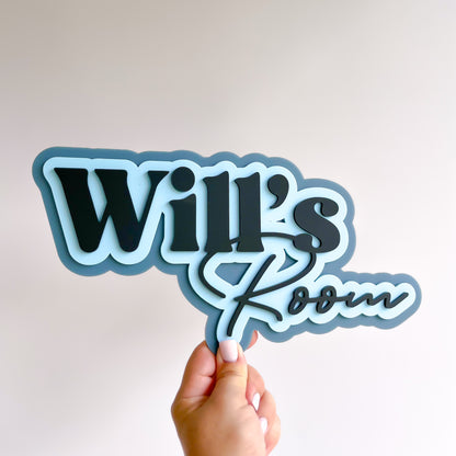 Dual 3D Name Plaque - Signature Style