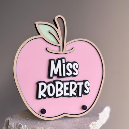 Personalised Teacher Desk Sign - Apple