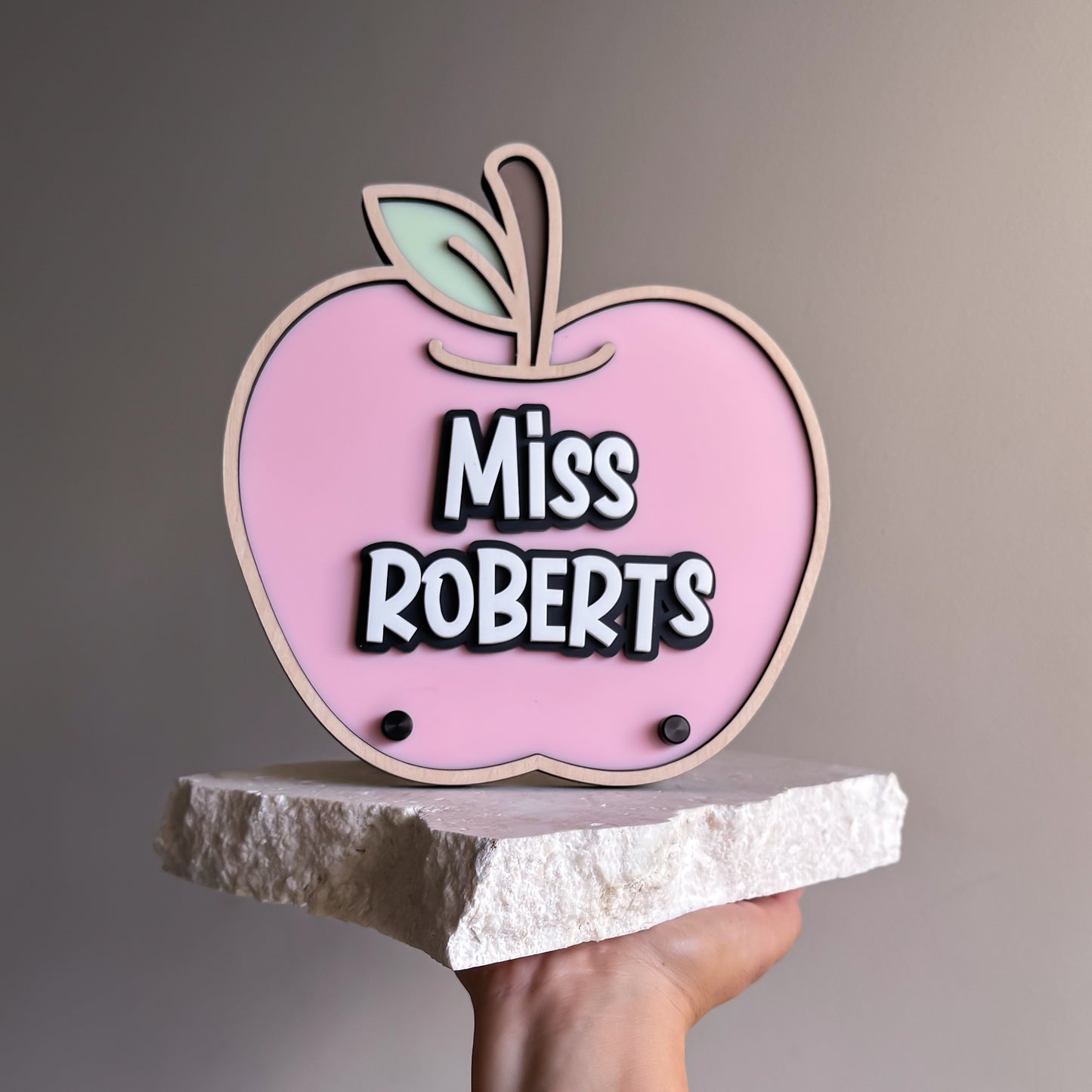 Personalised Teacher Desk Sign - Apple
