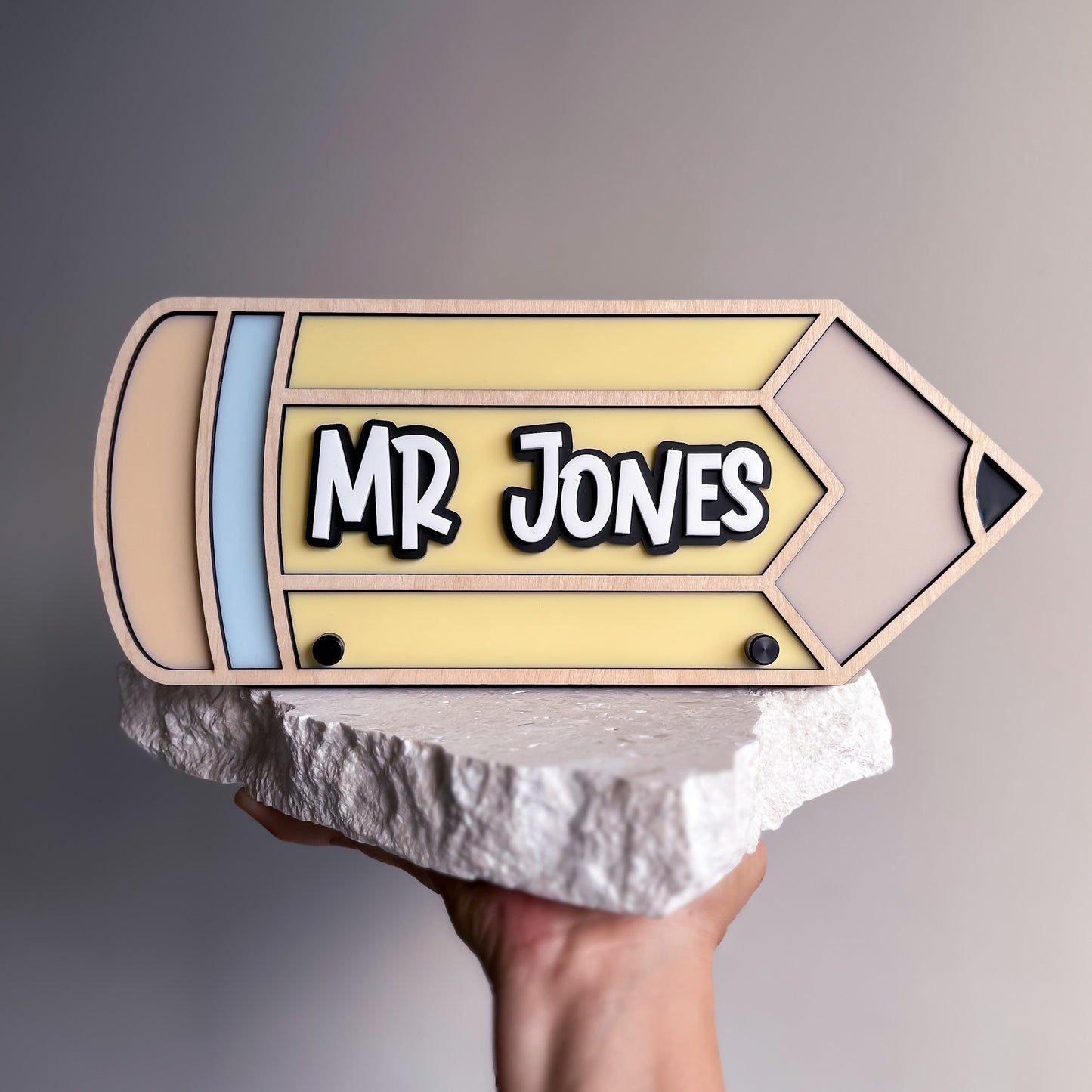 Personalised Teacher Desk Sign - Pencil