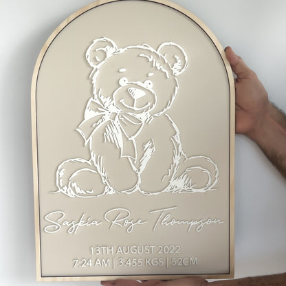 Teddy Bear Birth Plaque
