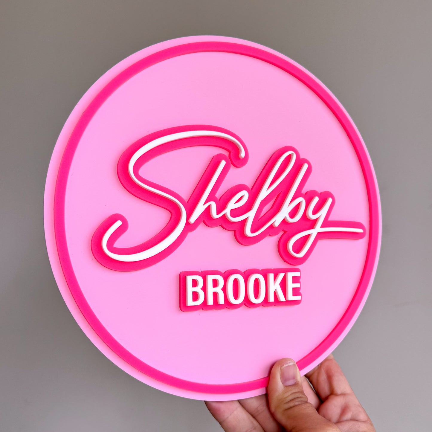 Round Name Sign | Kid's Bedroom Door Sign | 3D Name Plaque