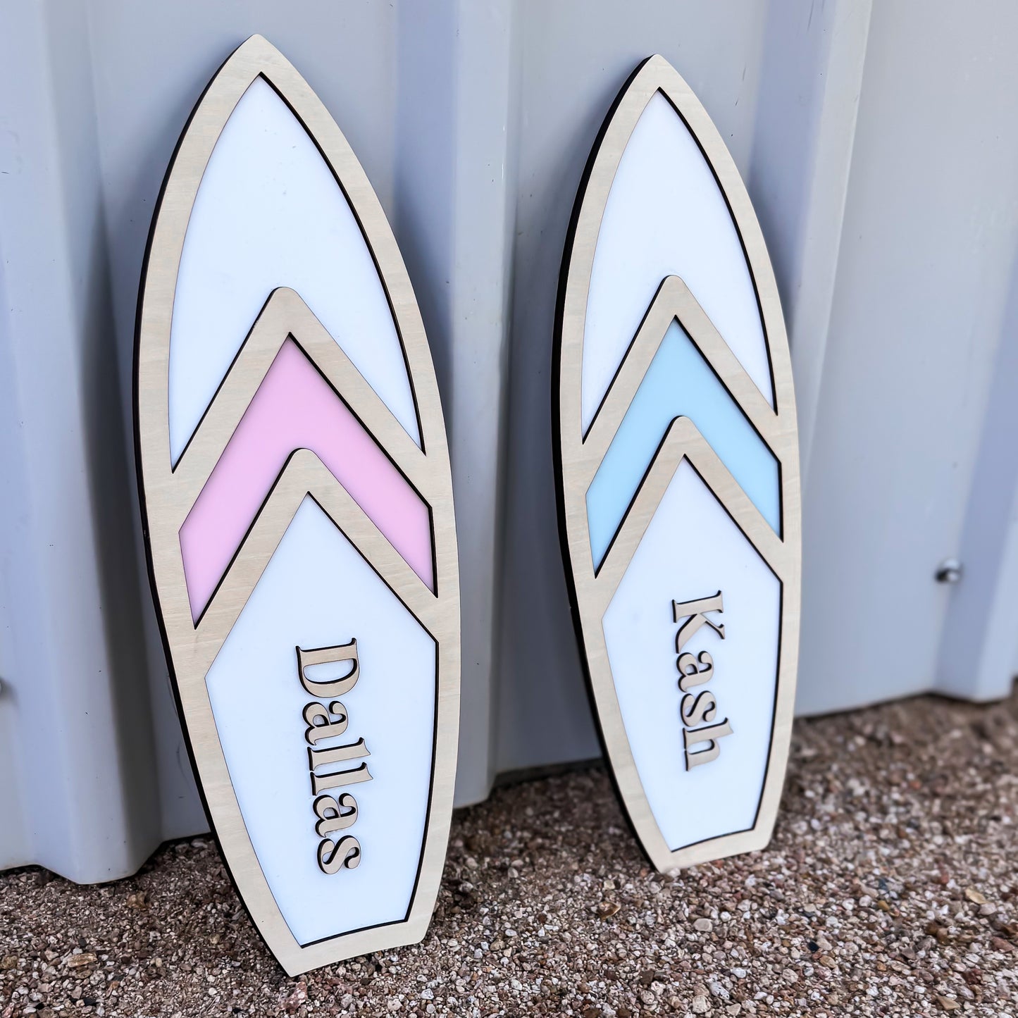 Wood Pop Surf Board Name Plaque