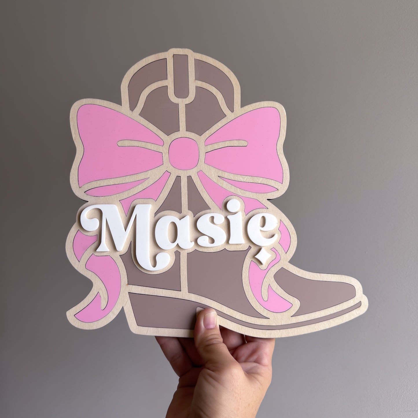 Cowgirl Wooden Name Plaque