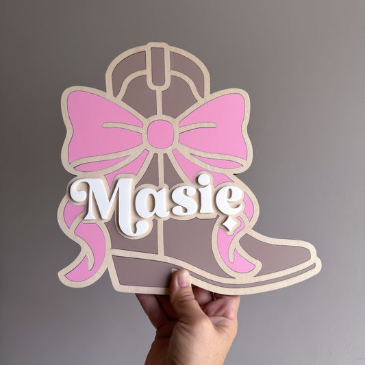 Cowgirl Wooden Name Plaque