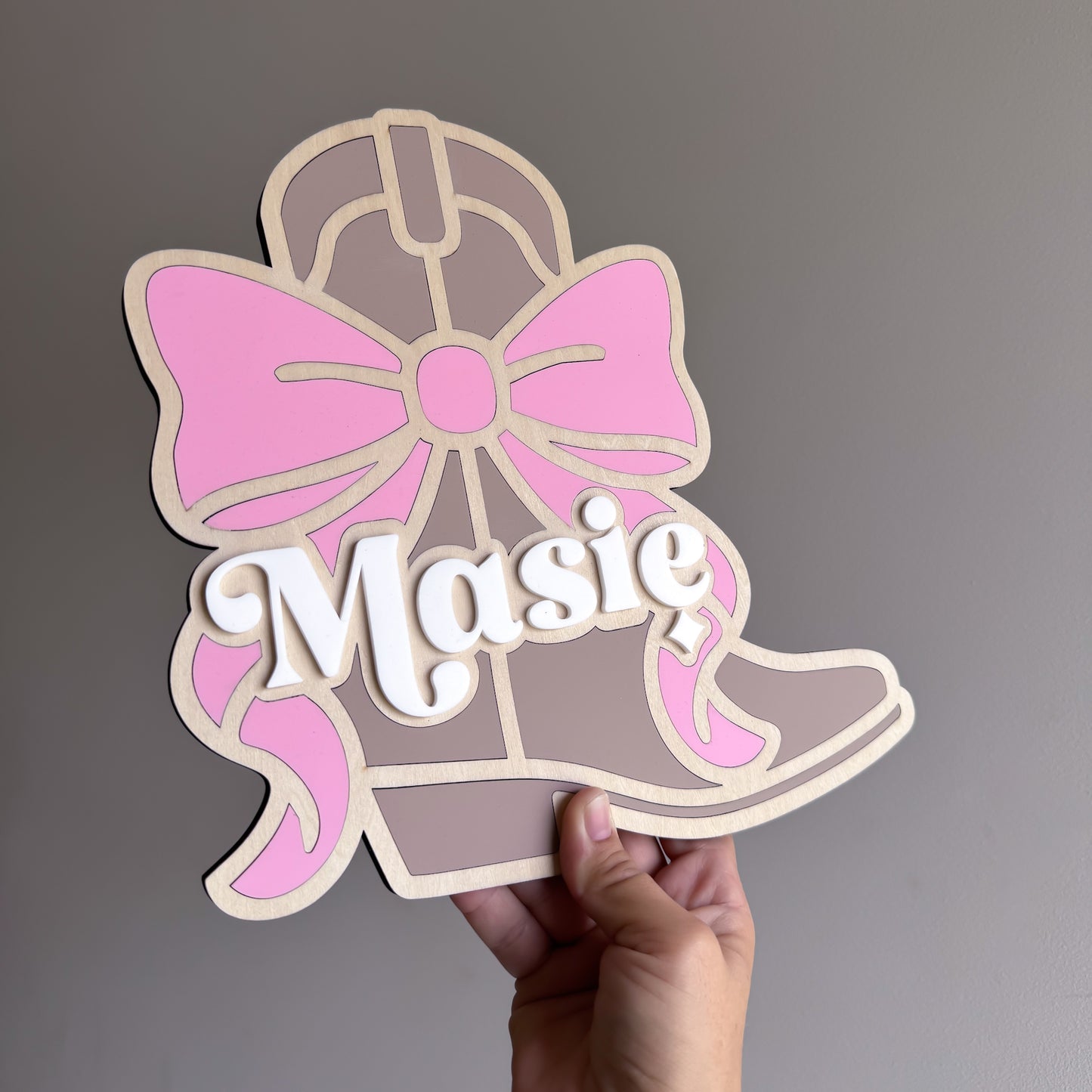 Cowgirl Wooden Name Plaque