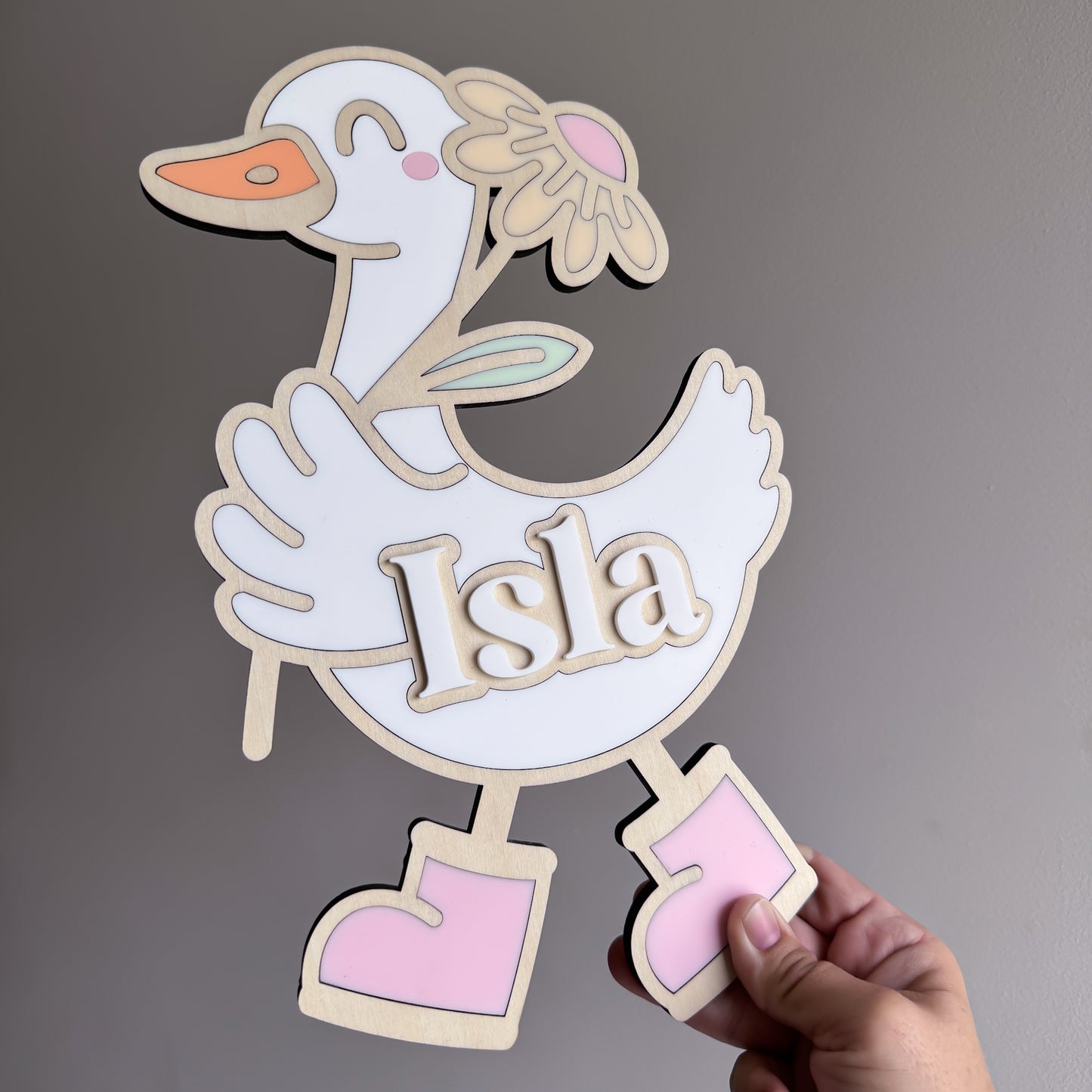 Silly Goose Wooden Name Plaque