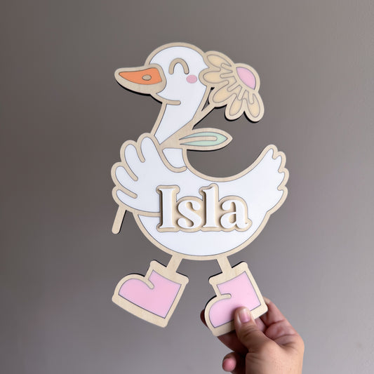 Silly Goose Wooden Name Plaque