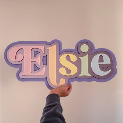 Pastel Rainbow 3D Name Plaque