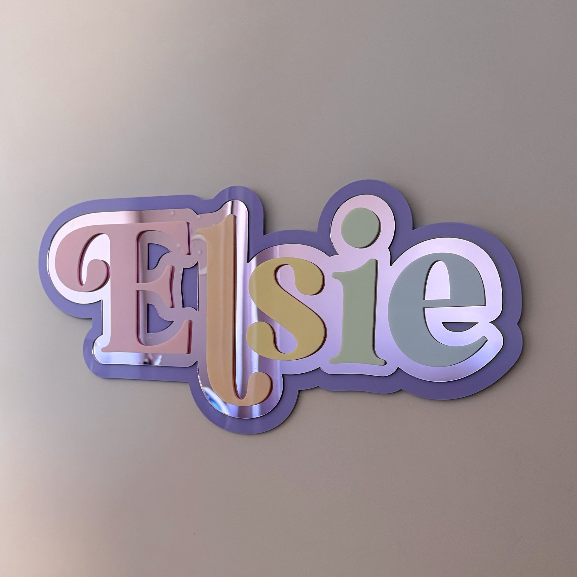 Pastel Rainbow 3D Name Plaque