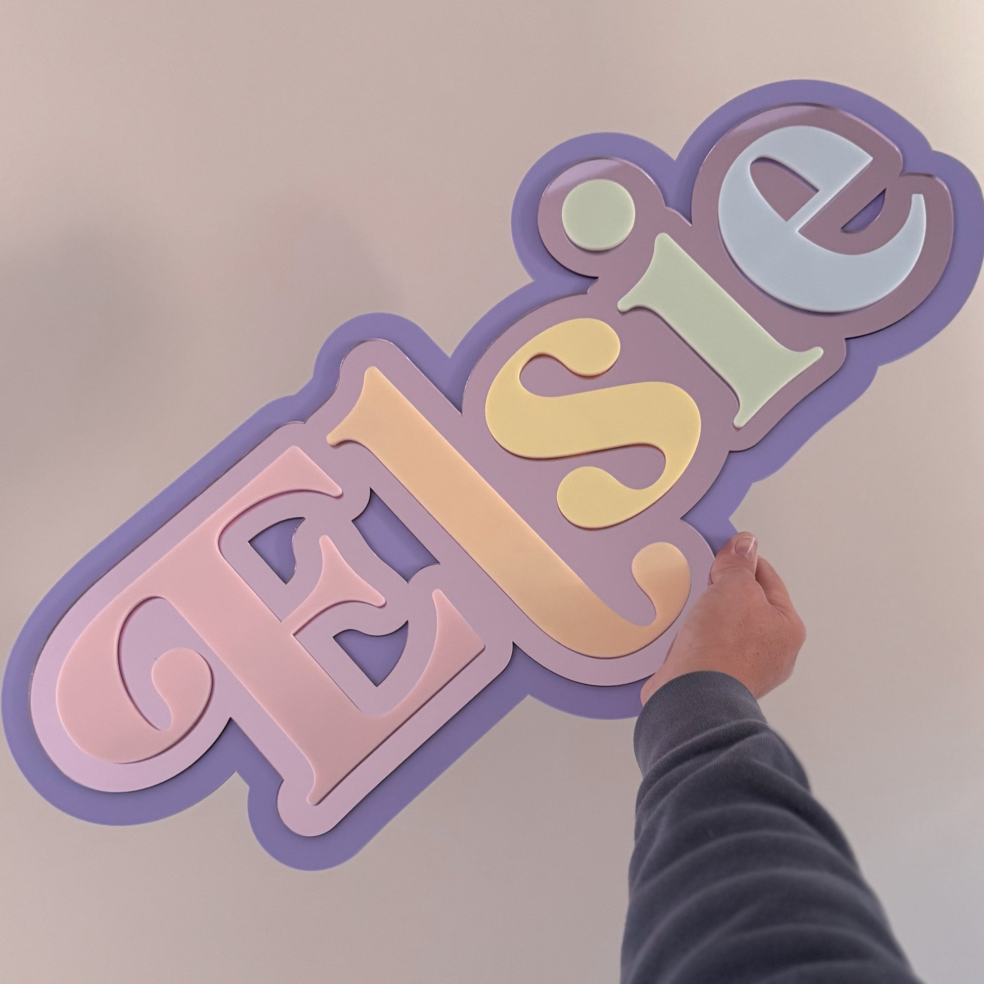 Pastel Rainbow 3D Name Plaque