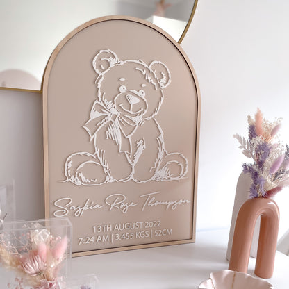 Teddy Bear Birth Plaque