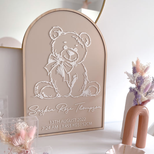 Teddy Bear Birth Plaque