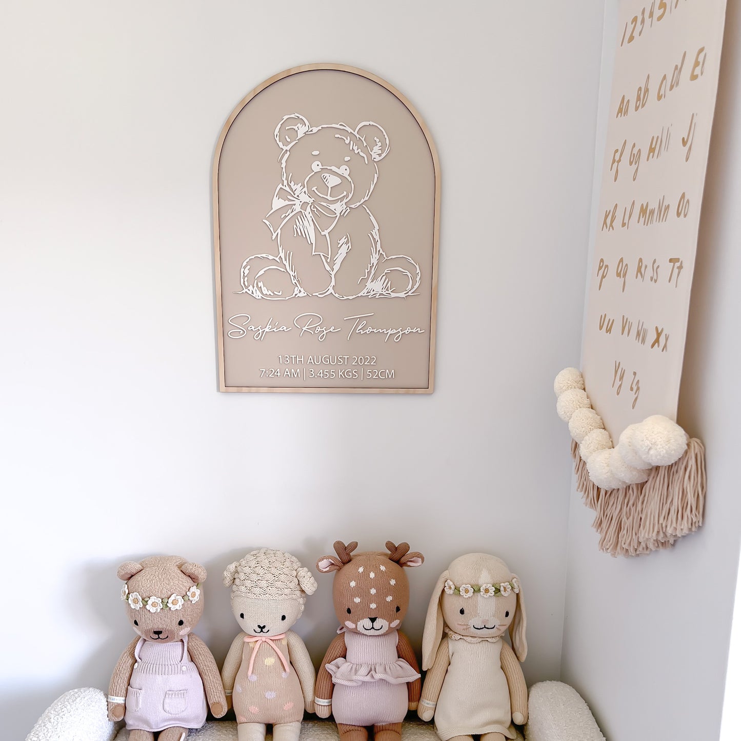 Teddy Bear Birth Plaque
