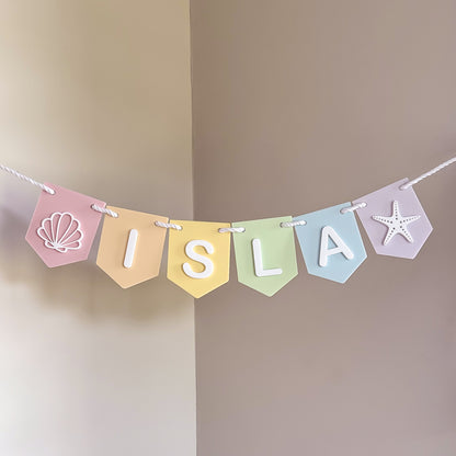 Pastel Rainbow Name Bunting