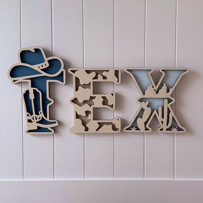 Country & Western Wooden Letters