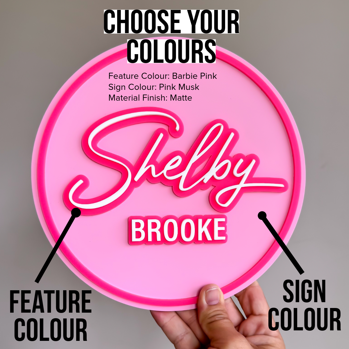 Round Name Sign | Kid's Bedroom Door Sign | 3D Name Plaque