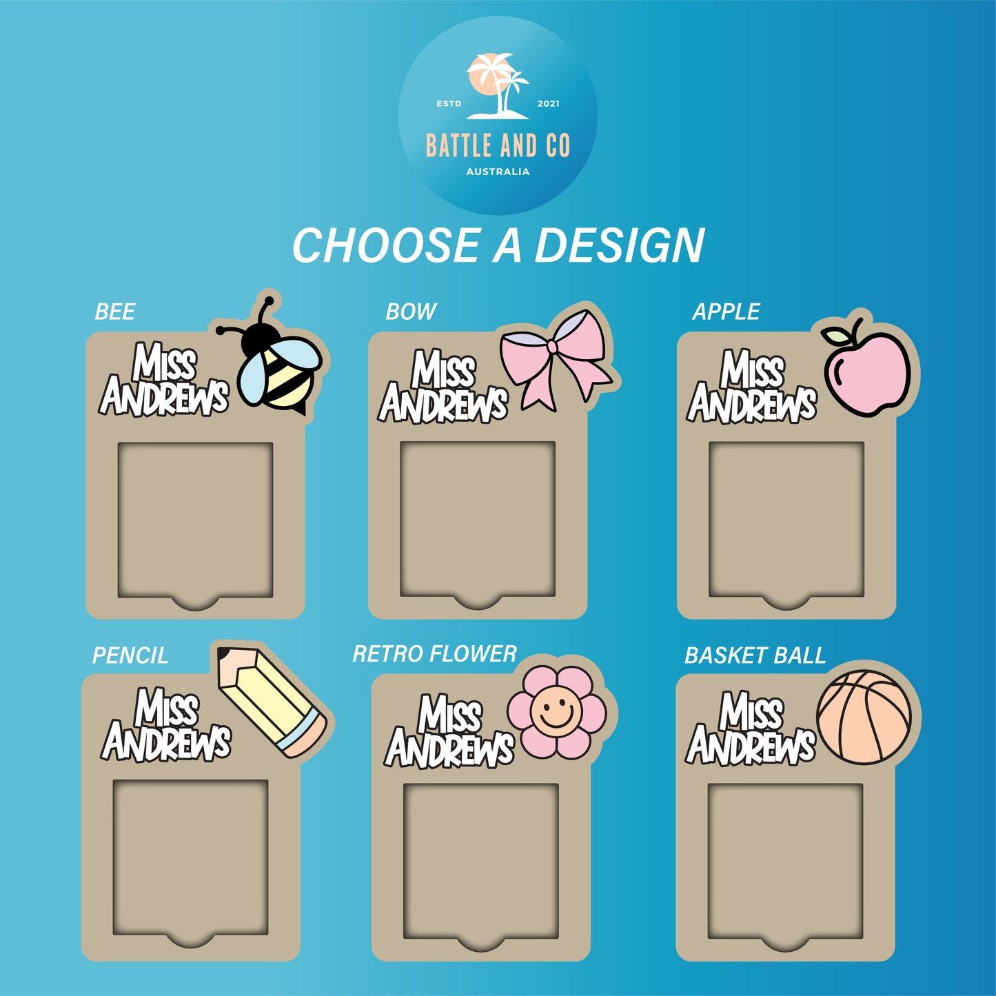 Personalised Wooden Teacher Sticky Note Holder