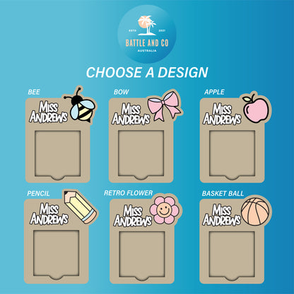 Personalised Wooden Teacher Sticky Note Holder