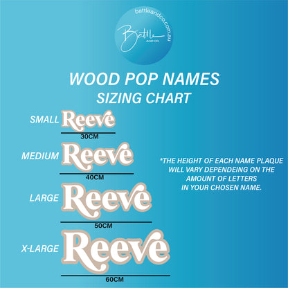 Wood Pop Name Plaque