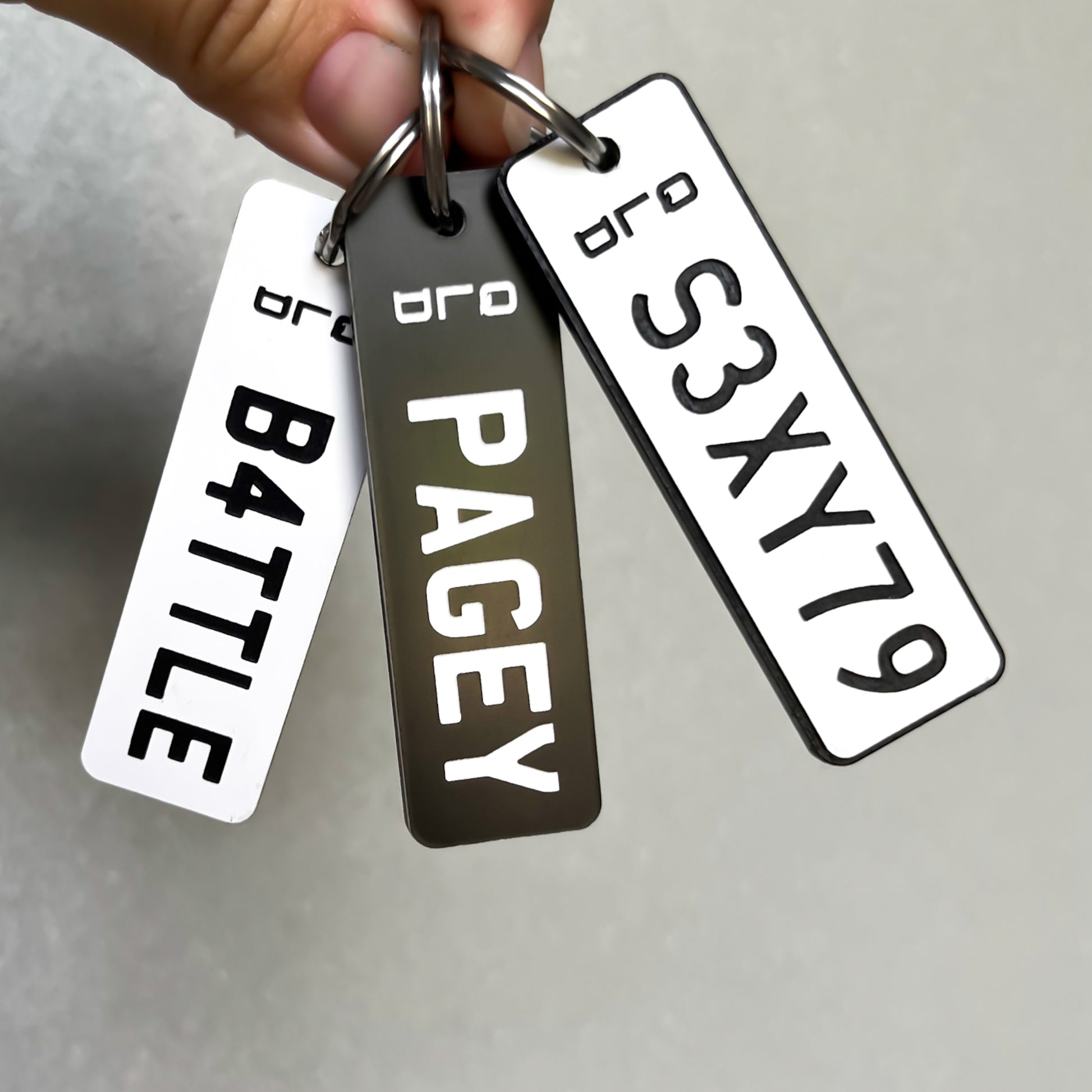 Personalised Plate Key Tag - Double Sided